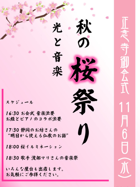 秋の桜祭り 光と音楽 秋の桜祭り 光と音楽