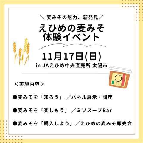 麦みその魅力、新発見！ えひめの麦みそ体験イベント