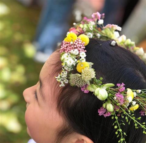 夏の終わりの花かんむりワークショップ