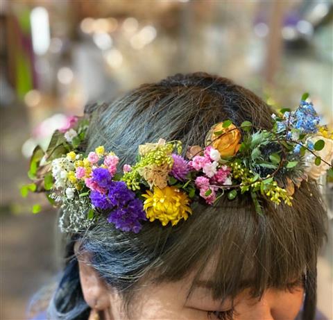 夏の終わりの花かんむりワークショップ